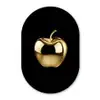 Appel - Goud - Chrome - Zwart Wandcirkel Ovaal Forex klein -3d