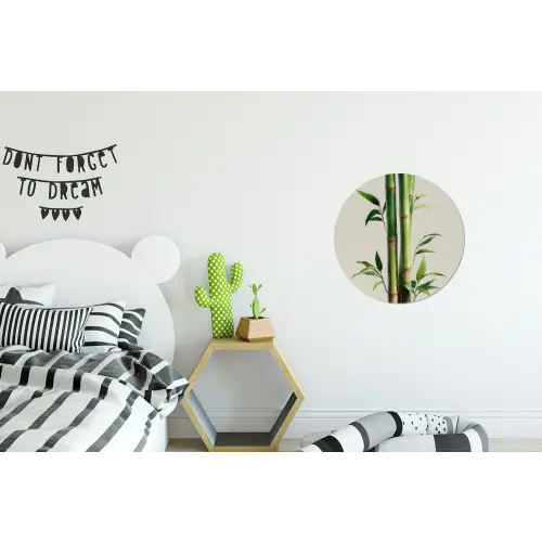 Bamboestengels - Sierlijk - Groen Wandcirkel aluminium klein -kinderkamer