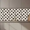 Grafisch - Madeliefjes - Zwart - Beige keuken achterwand 2 middel 871 zz_3dshopping