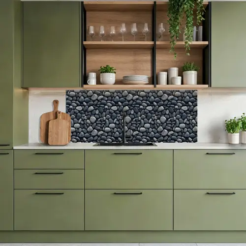 Koele - Grijze - Kiezels keuken achterwand 2 middel 871 -sfeer3