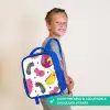 Dino - Patronen - Kind - Roze - Meisjes Kinderrugzak - Blauw middel -sfeer3_UK