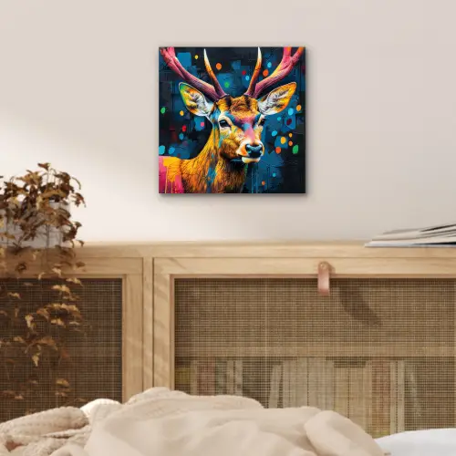 Graffiti - Hert - Dier - Kleurrijk aluminium wit klein -sfeer3