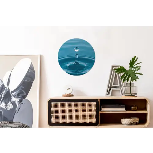 Waterdruppel - Water - Oppervlakte Wandcirkel aluminium klein -kantoor