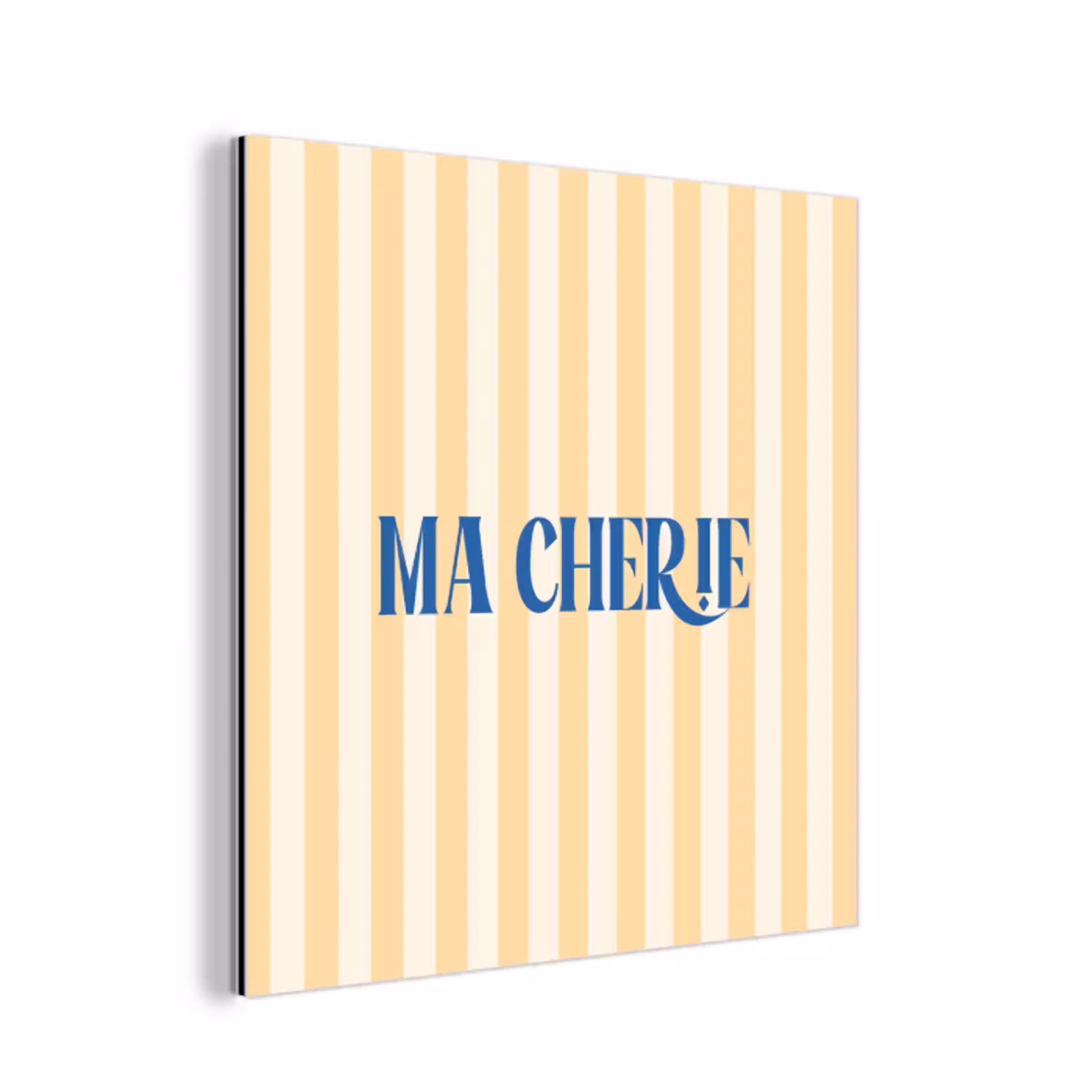 Blauw - Geel - Strepen - Ma Cherie aluminium wit klein -3d