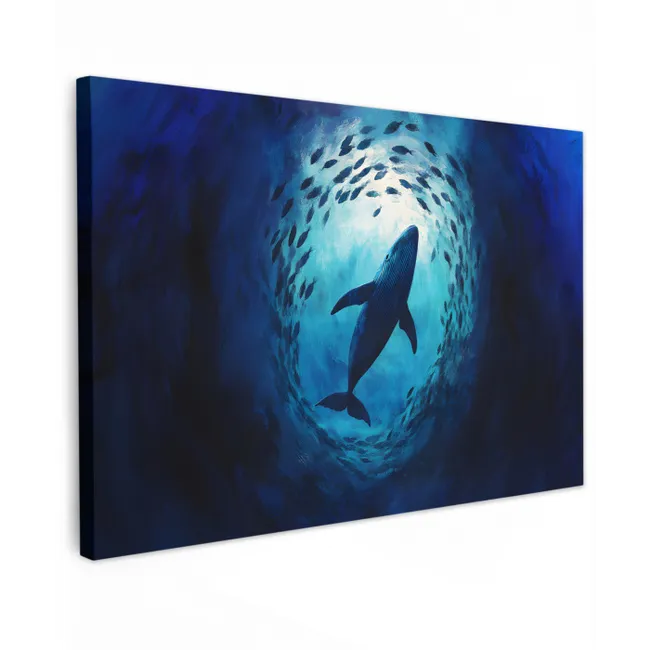 Walvis - Vissen - Donkerblauw canvas 2cm klein -z3d
