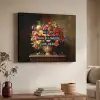 Kleur - Bloemen - Vintage - Bloemenvaas Textielframe - compleet frame klein -sfeer3