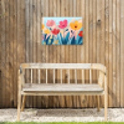 Illustratie - Bloemen - Kleurrijk Tuinposter op houten frame 2 cm dik klein -sfeer4