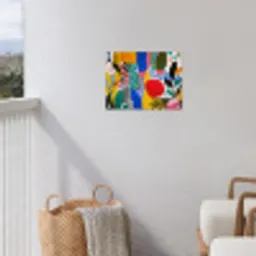 Stippen - Vormen - Modern - Kleuren tuinposter los doek klein -sfeer8