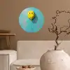 Ballon - Geel - Smiley Wandcirkel behangsticker klein -sfeer1