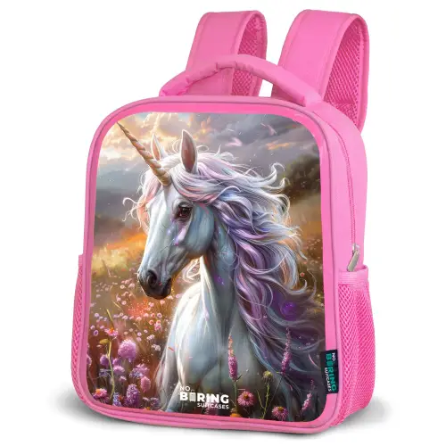 Pastel parelhoorn Kinderrugzak - Roze middel -schuin