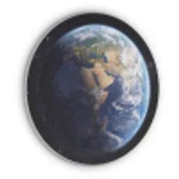 Aarde - Ruimte - Blauw - Groen Akoestische PET Vilt - Rond klein -3d