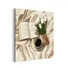 Boek - Illustratie - Tulpen - Koffie aluminium wit klein -3d