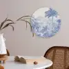 Tropisch - Jungle - Blauw Akoestische PET Vilt - Rond klein -sfeer3