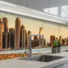 Skyline - Kanaal - Wolkenkrabbers keuken achterwand 2 middel -3d_schuin