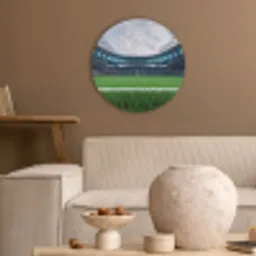 Voetbal - Stadion - Sport - Groen Akoestische PET Vilt - Rond klein -sfeer1