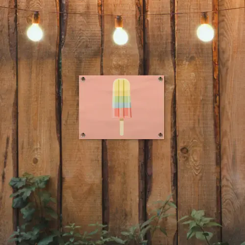 Waterijsje - Pasteltinten - Minimalistisch tuinposter los doek klein -sfeer1