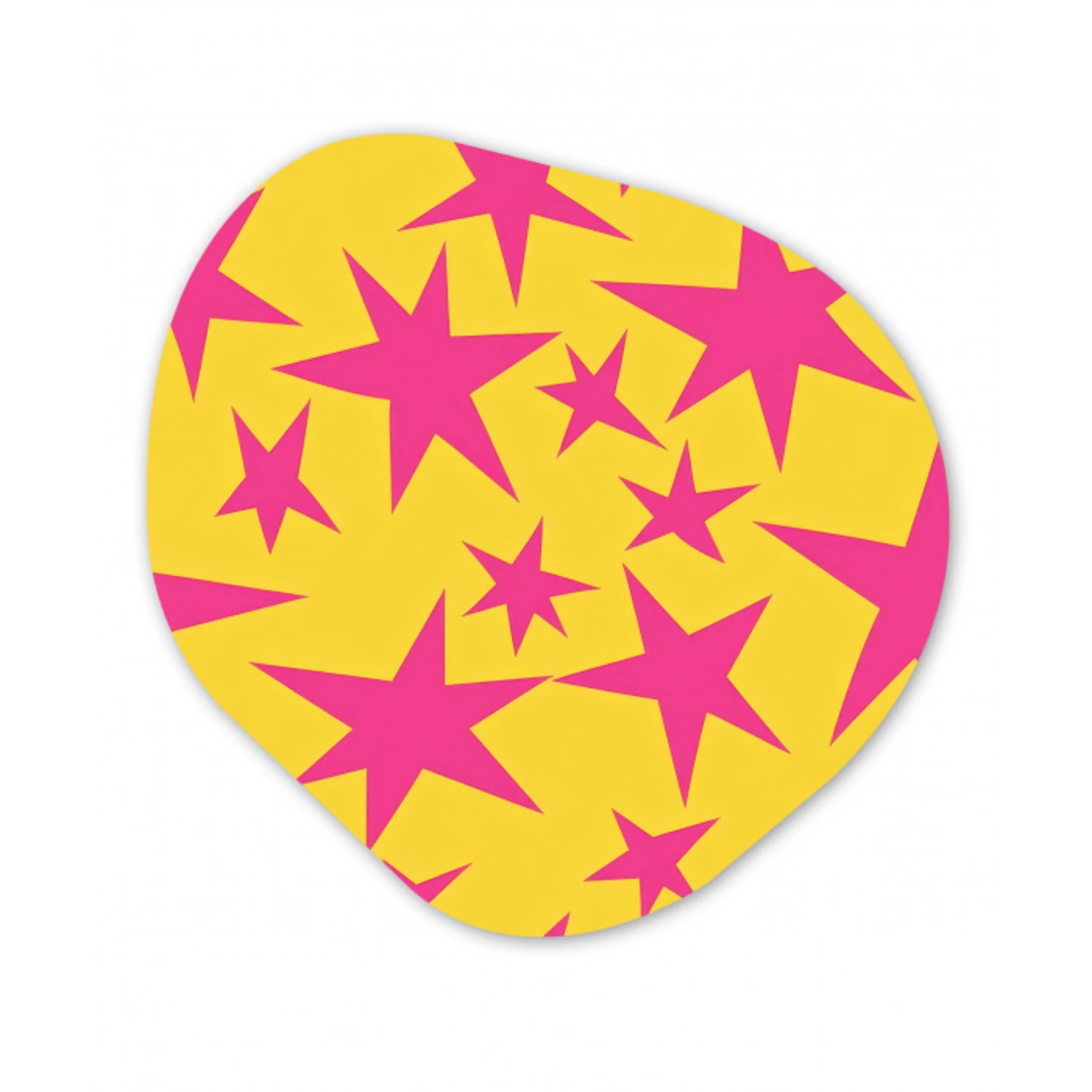 Sterren - Patroon - Roze - Geel Wandcirkel Organisch Forex 3mm klein 629 -3d