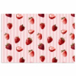 Strepen - Aardbei - Roze poster papier klein 62 -3d