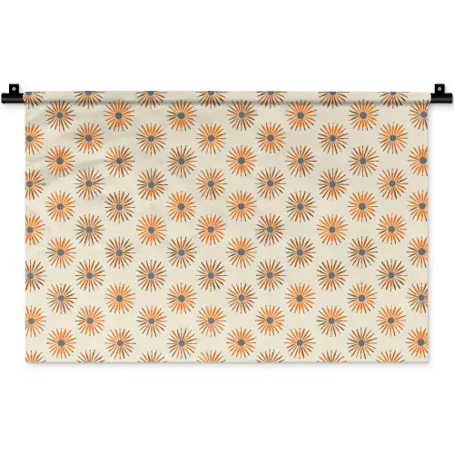 Madelief - Patroon - Oranje Wandkleed katoen klein 269 -zz3d