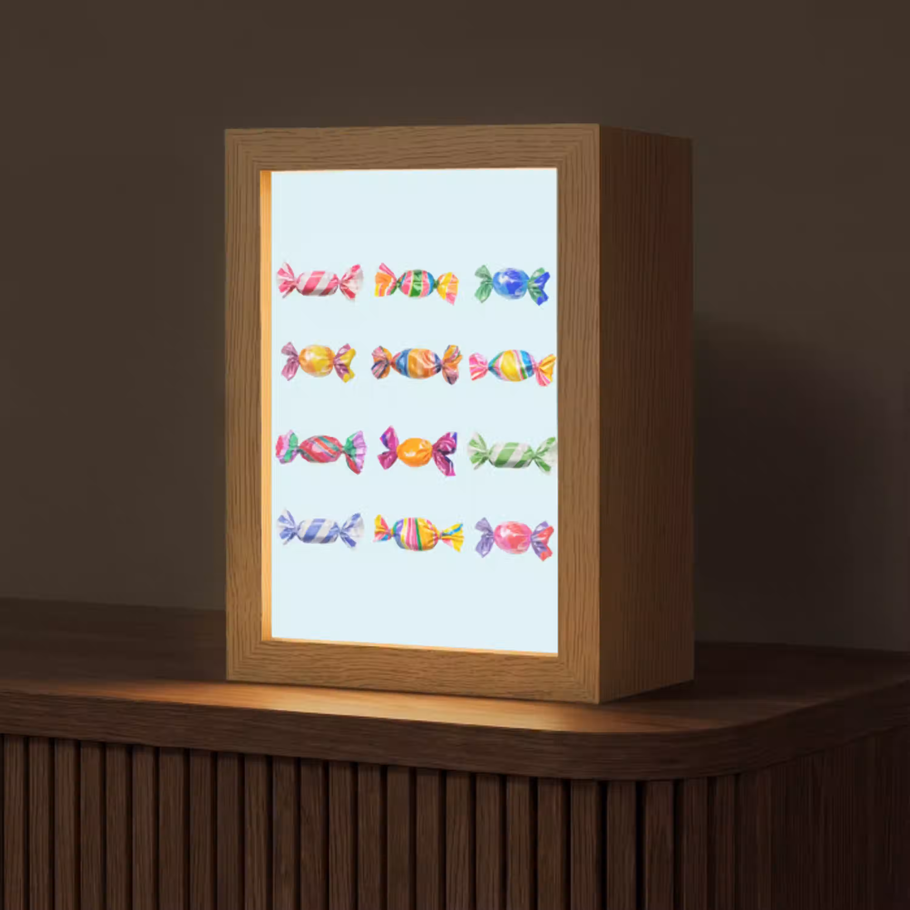 Snoepjes - Realistisch - Kleurrijk Light Box met kabel (Tafellamp) klein -z3d_website