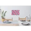Bananen - Patroon - Blauw - Roze Muursticker klein -eettafel