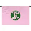 This is art - Tekst - Cirkel - Groen Wandkleed katoen klein -zz3d