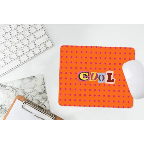 Cool - Stippen - Oranje muismat rubber klein -witbureau