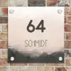 Aquarel - Beige - Modern Naambord Vierkant klein -sfeer2