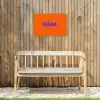 See the good - Paars - Oranje - Smiley Tuinposter op houten frame 2 cm dik klein -sfeer4