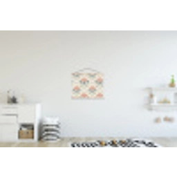 Lotus - Bloemen - Roze textielposter latten blank klein 122 -kinderkamer