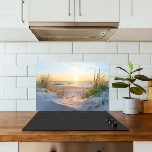 Strand - Zon - Duin - Gras - Zand - Horizon keuken achterwand spatscherm klein -sfeer2
