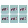 XOXO - Blauw - Rood onderzetter kurk middel -3d