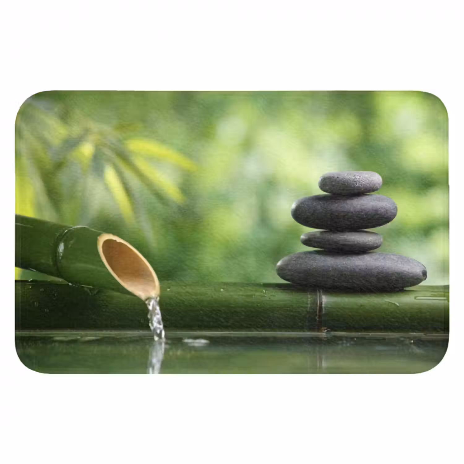 Badmat - Zen - Stenen - Groen - Natuur - Bamboe