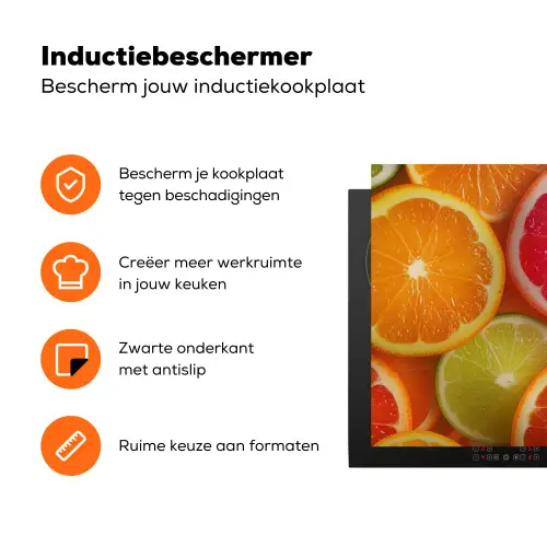 Fruit - Kleurrijk - Close up Inductie beschermer vinyl 3mm klein -zzzzzzz-td-ups
