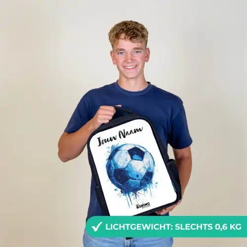 Voetbalvibes - Inktspatten - Blauw Rugzak - Zwart middel -sfeer7_NL