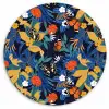 Zomer - Vlinder - Marineblauw - Blauw Wandcirkel kunststof plaat 5mm dik klein 188 -3d