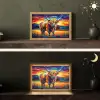 Schotse hooglander - Kunst - Koe - Dieren - Landschap Light Box met kabel (Tafellamp) klein -sfeer3