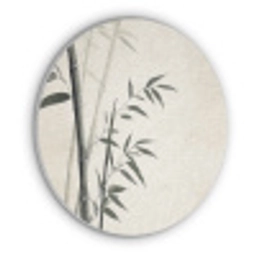 Japandi - Bamboe - Beige Akoestische PET Vilt - Rond klein -3d