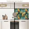 Geel - Bloemen - Groen - Bladeren keuken achterwand 2 middel 871 -voor-na2_NL