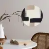 Zwart - Abstract - Japandi Wandcirkel behangsticker klein -sfeer3