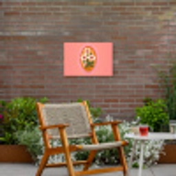 Illustratie - Bloemen - Rand - Roze Tuinposter op houten frame 2 cm dik klein -sfeer3