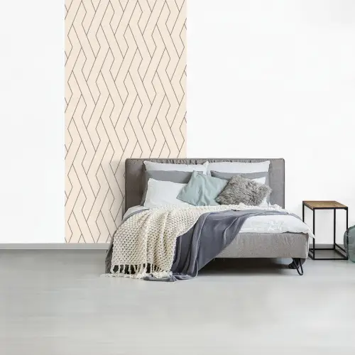 Beige - Zigzag - Patroon fotobehang vinyl groot 64 -slaapkamer