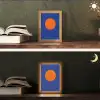 Vorm - Rond - Minimalistisch - Blauw Light Box met kabel (Tafellamp) klein -sfeer3