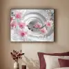 Bloemen - Tunnel - Abstact - 3D effect Textielframe zwart klein -sfeer1