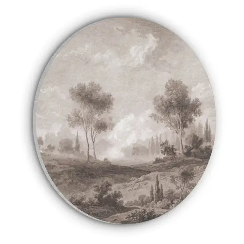 Klassiek - Landschap - Neutraal Akoestische PET Vilt - Rond klein -3d