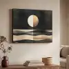 Maan - Cirkel - Goud Textielframe zwart klein -sfeer3