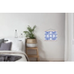Cirkels - Bloemen - Blauw textielposter latten blank klein 122 -woonkamer