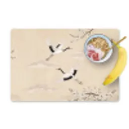 Kraanvogels - Bloesem - Beige Placemat vinyl groot -zzzproduct_Kitchenyeah-website