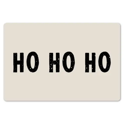 Kerstmis - Ho ho ho - Spreuken - Beige - Kerstman Placemat vinyl groot -zzsfeer1_Kitchenyeah-website