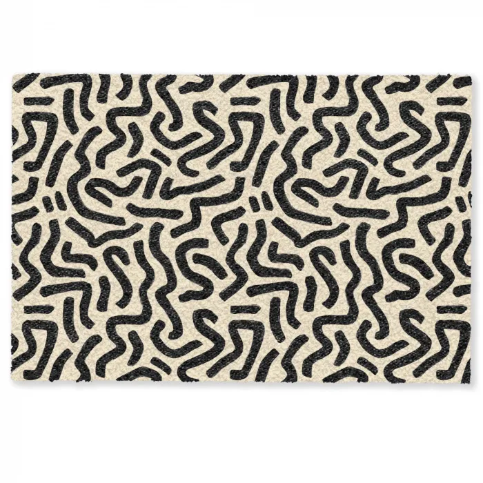 Abstract - Lijnen - Zwart Deurmat klein 898 -zkaufland3d